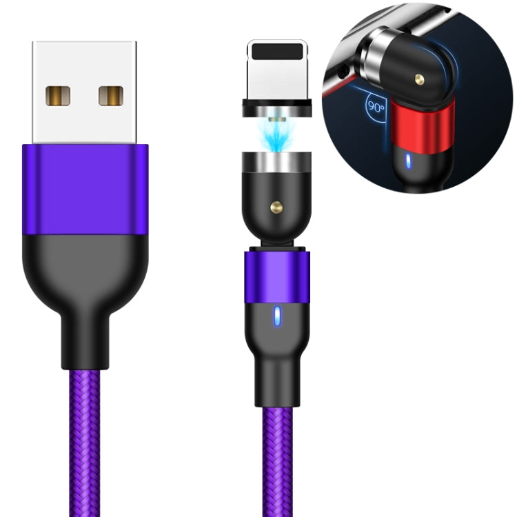 Câble de charge magnétique rotatif en nylon tressé USB vers 8 broches, sortie 2 A, 1 m, 8 broches