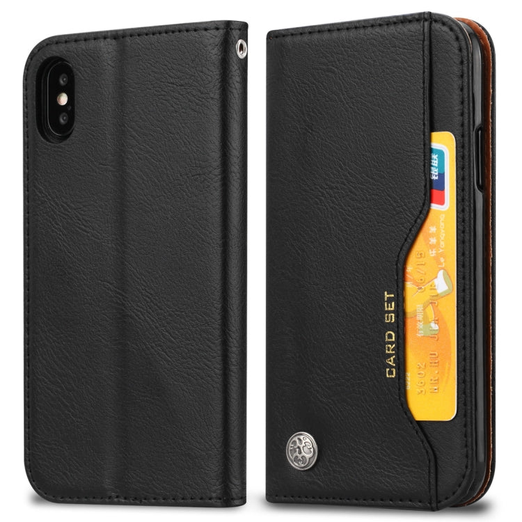 For iPhone X / XS Knead Skin Texture Horizontal Flip Leather Case with Photo Frame & Holder & Card Slots & Wallet, For iPhone XS / X