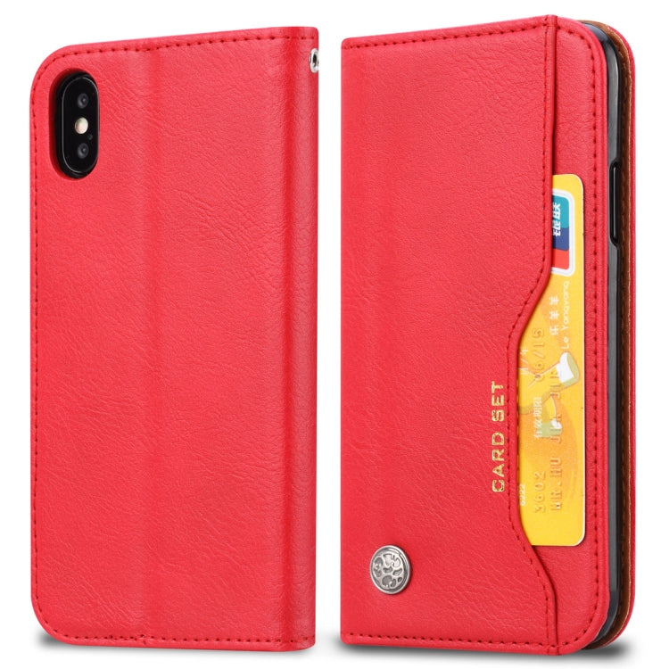 For iPhone X / XS Knead Skin Texture Horizontal Flip Leather Case with Photo Frame & Holder & Card Slots & Wallet, For iPhone XS / X