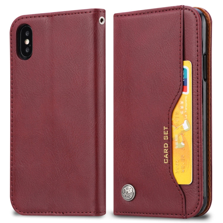 For iPhone X / XS Knead Skin Texture Horizontal Flip Leather Case with Photo Frame & Holder & Card Slots & Wallet, For iPhone XS / X