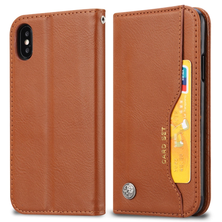 For iPhone X / XS Knead Skin Texture Horizontal Flip Leather Case with Photo Frame & Holder & Card Slots & Wallet, For iPhone XS / X
