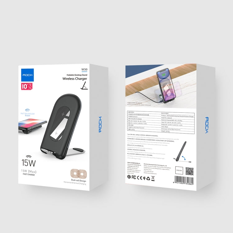 Chargeur sans fil pliable pour téléphone portable ROCK W30 15 W