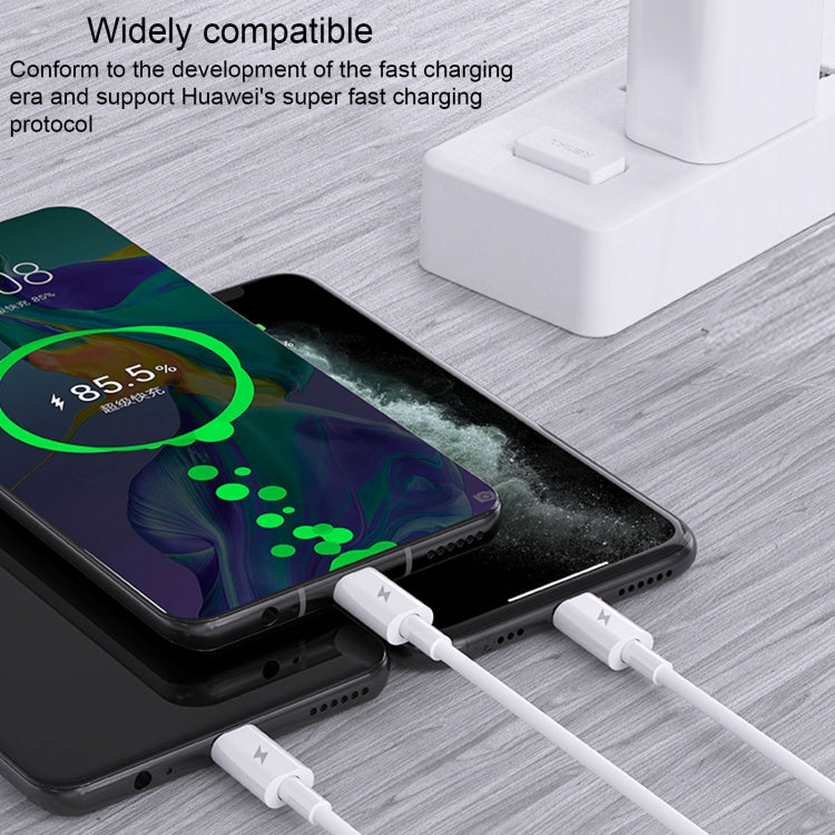 Câble de charge ultra-rapide multifonction WK WDC-111 5A 3 en 1 8 broches + Micro + Type-C / USB-C, longueur : 1,3 m