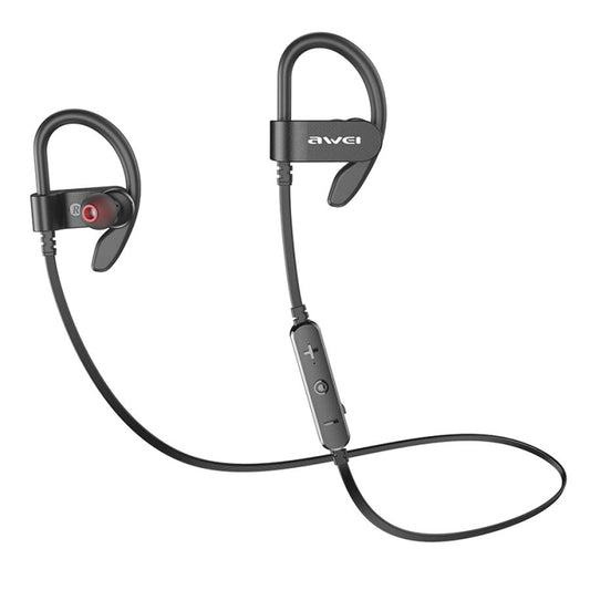 Ear-mounted wireless Bluetooth earbuds featuring IPX4 water resistance