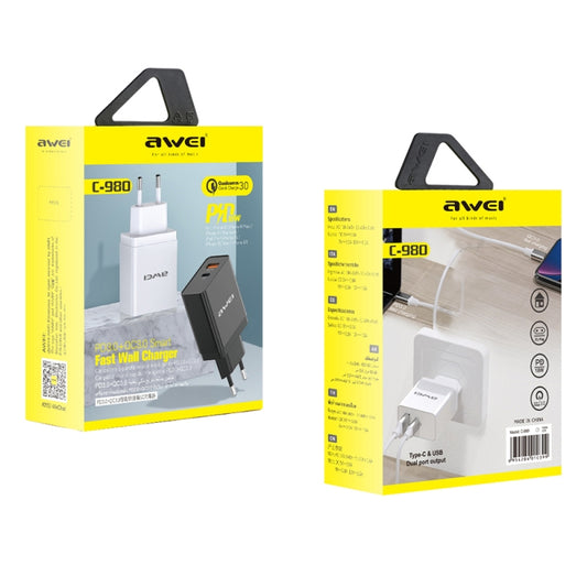 awei C-980 travel charger powering multiple devices simultaneously at fast speeds