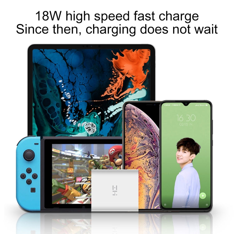 Chargeur rapide d'origine Xiaomi Youpin ZMI 20 W avec câble de charge Type-C/USB-C vers 8 broches, prise américaine