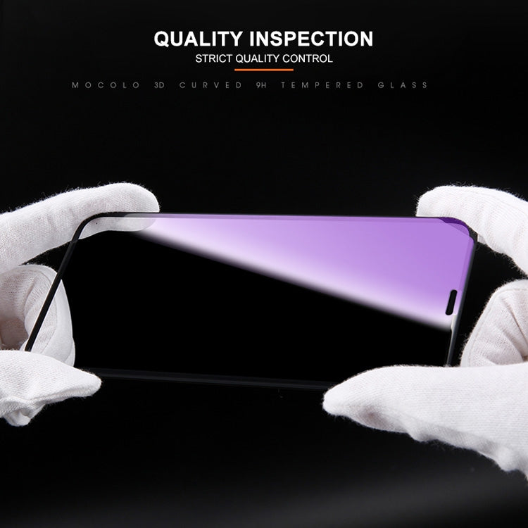 For iPhone 11 Pro / XS / X mocolo 0.33mm 9H 3D Round Edge Anti Blue-ray Tempered Glass Film, iPhone XS / X