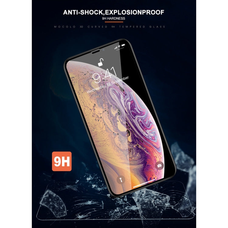 For iPhone XS / X mocolo 0.33mm 9H 3D Round Edge Tempered Glass Film, iPhone XS / X