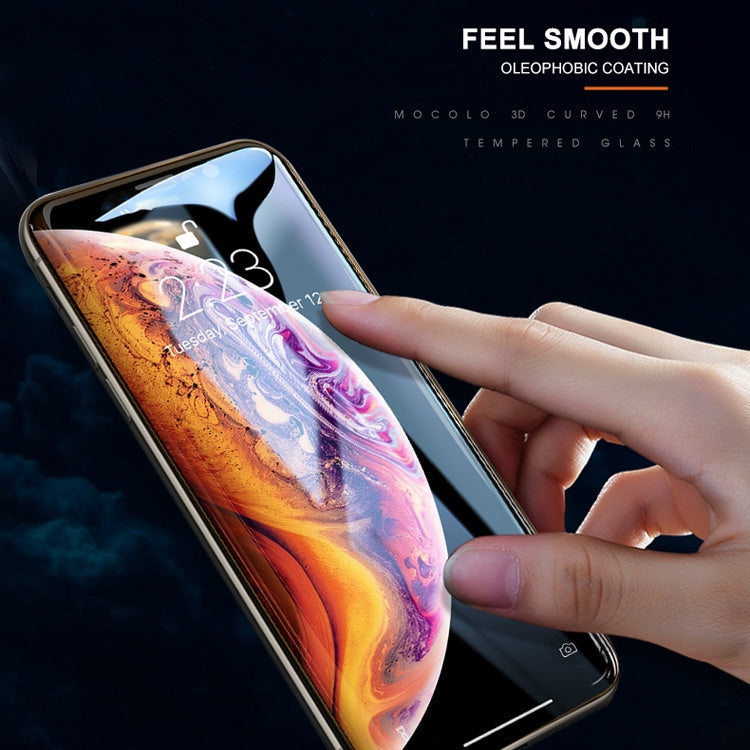 For iPhone XS / X mocolo 0.33mm 9H 3D Round Edge Tempered Glass Film, iPhone XS / X