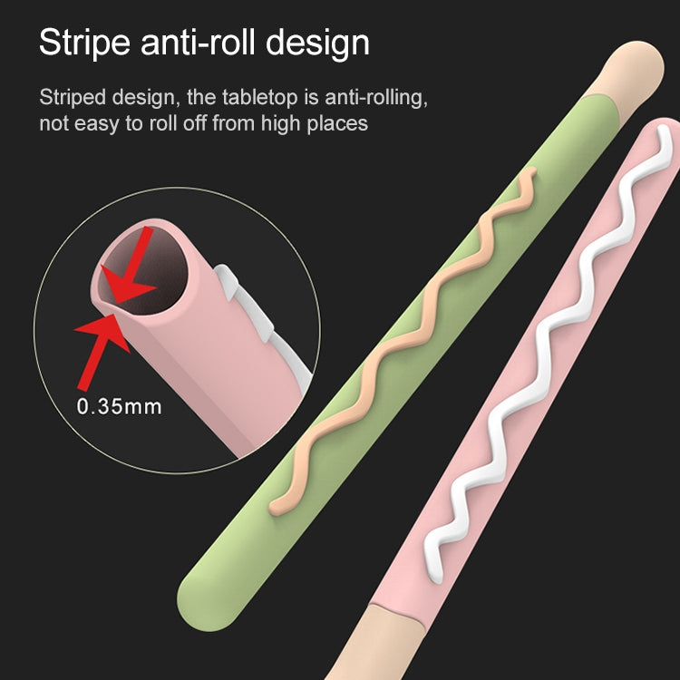 LOVE MEI For Apple Pencil 1 Stripe Design Stylus Pen Silicone Protective Case Cover, For Apple Pencil 1