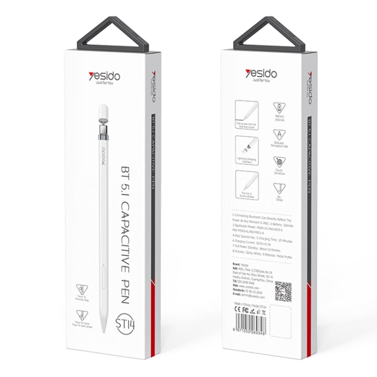 Yesido ST14 USB-C / Type-C Interface Multi-function Bluetooth Wireless Stylus Pen Capacitive Pencil for iPad