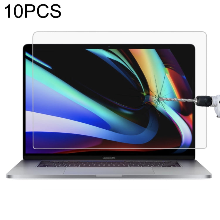 Lot de 10 films de protection d'écran en verre trempé 9H pour MacBook Pro 16 pouces
