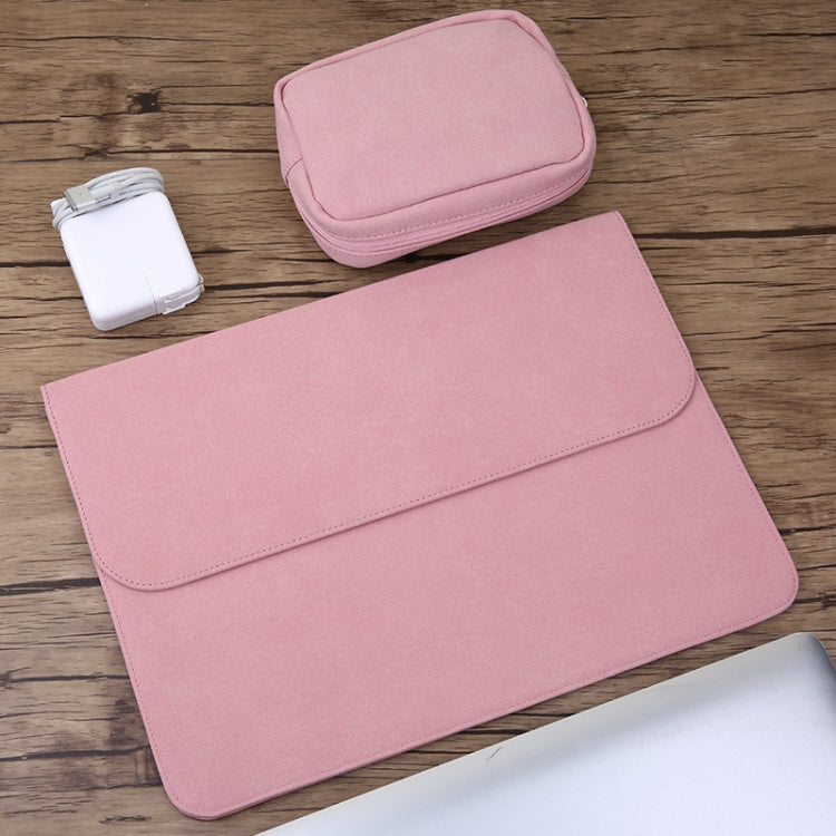 Sac intérieur horizontal 2 en 1 en cuir mat pour ordinateur portable et sacoche d'alimentation pour MacBook 12 pouces A1534 (2015-2017), MacBook 12 pouces A1534 (2015-2017)