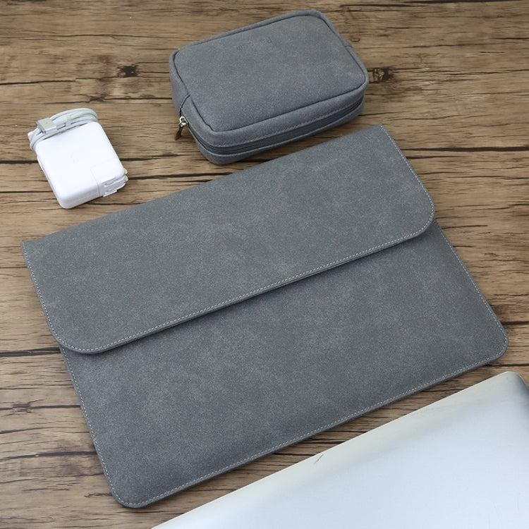 2 in 1 Horizontal Matte Leather Laptop Inner Bag + Power Bag for MacBook Pro 15.4 inch A1707 (2016 - 2017), MacBook Pro 15.4 inch A1707 (2016 - 2017) / A1990 (2018)