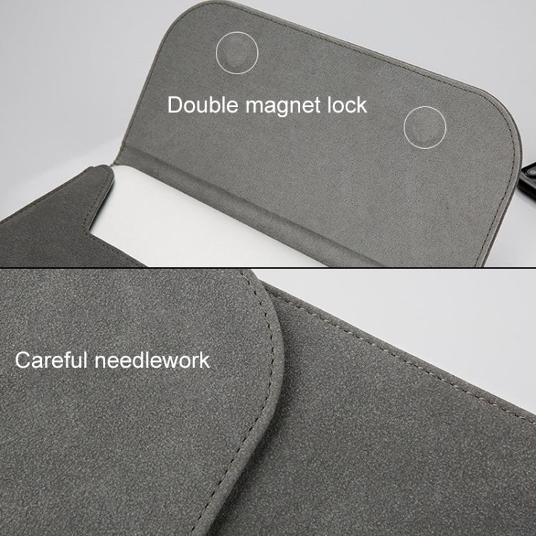 2 in 1 Horizontal Matte Leather Laptop Inner Bag + Power Bag for MacBook Pro 15.4 inch A1707 (2016 - 2017), MacBook Pro 15.4 inch A1707 (2016 - 2017) / A1990 (2018)