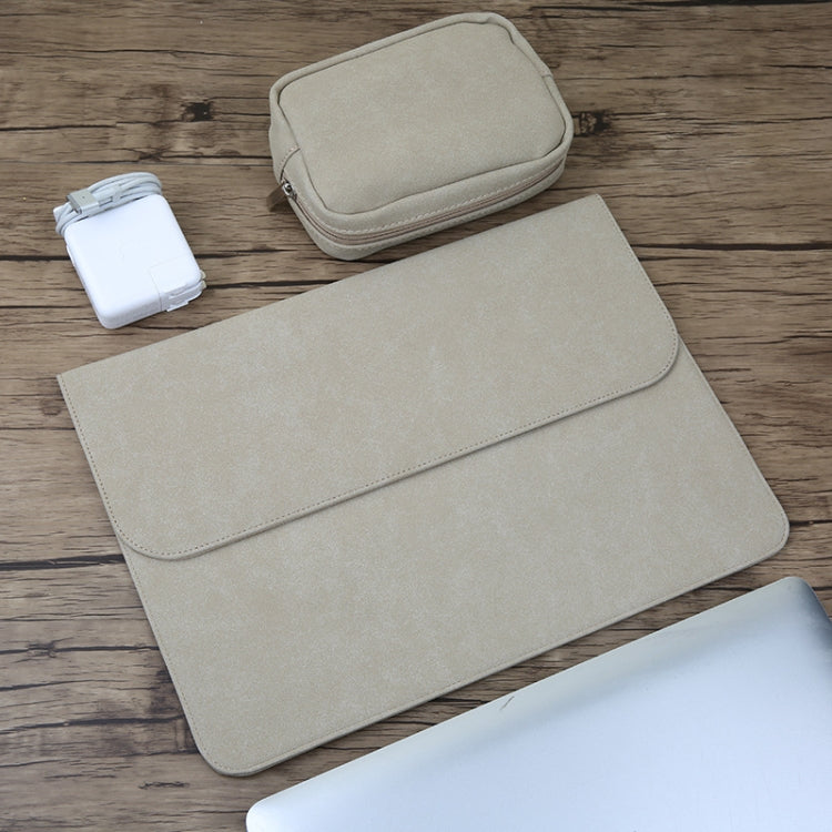 2 in 1 Horizontal Matte Leather Laptop Inner Bag + Power Bag for MacBook Pro 15.4 inch A1707 (2016 - 2017), MacBook Pro 15.4 inch A1707 (2016 - 2017) / A1990 (2018)