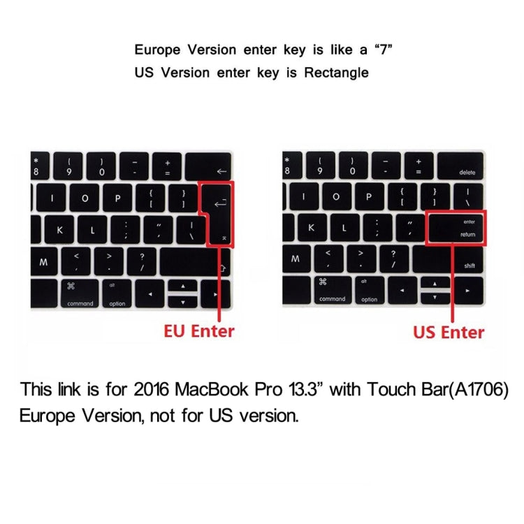 ENKAY Hat-Prince 2 en 1 Coque rigide givrée en plastique + Protection clavier ultra-fine en TPU pour MacBook Pro 13,3 pouces 2016 avec Touch Bar (A1706), 13,3 pouces avec Touch Bar, version européenne