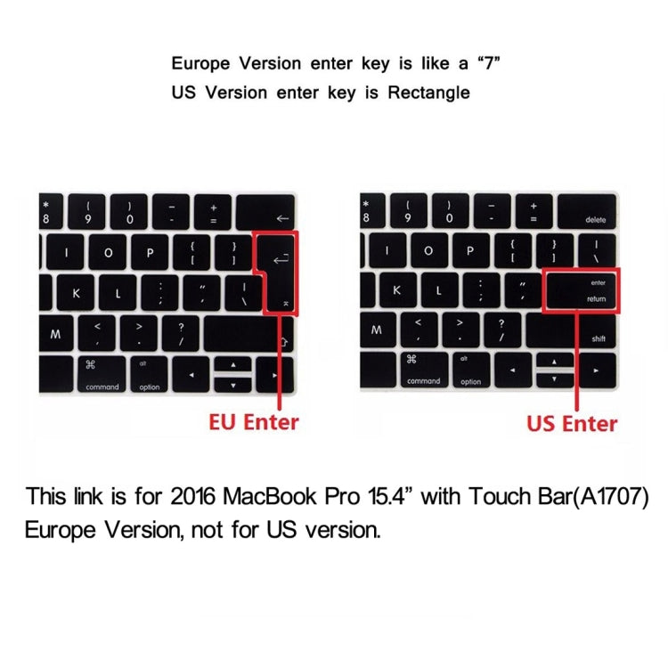 ENKAY Hat-Prince 2 en 1 Coque rigide givrée en plastique + Protection clavier ultra-fine en TPU pour MacBook Pro 15,4 pouces 2016 avec Touch Bar (A1707), version européenne