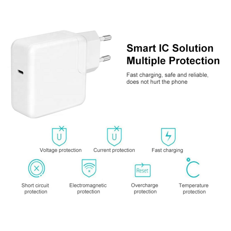 29W USB-C / Type-C 3.1 Port Power Charger Adapter, EU Plug(White)