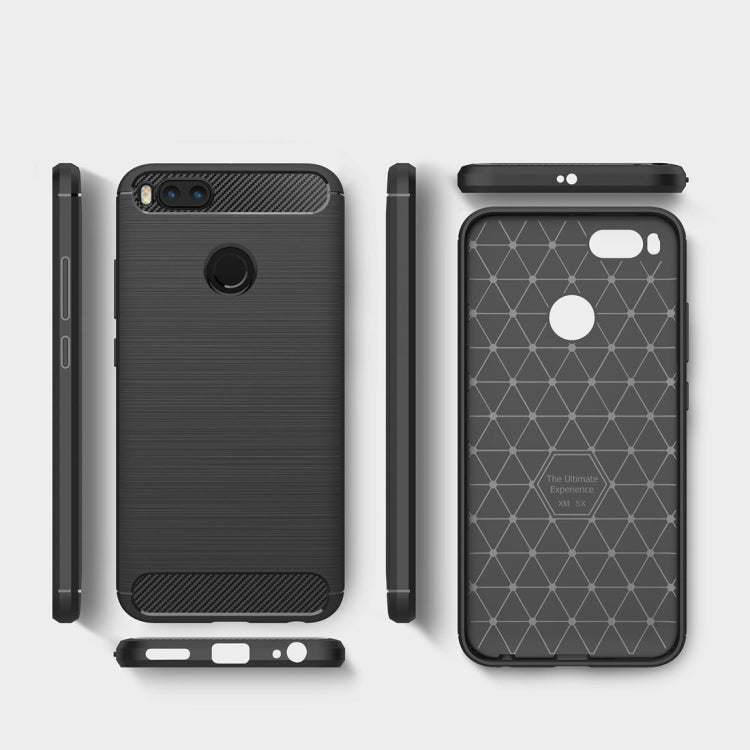 For Xiaomi  Mi 5X Carbon Fiber TPU Brushed Texture Shockproof Protective Back Cover Case, For Xiaomi Mi 5X