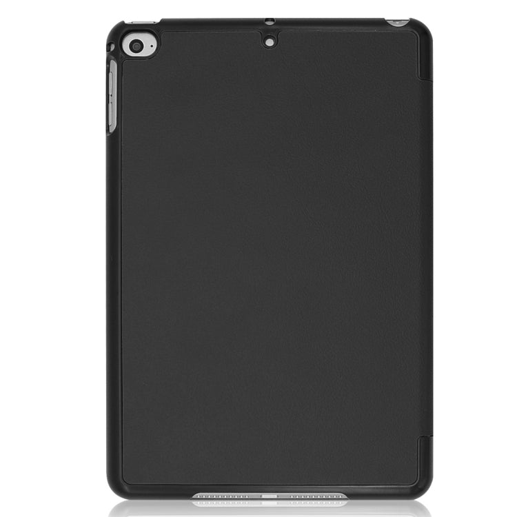 Étui en cuir PU à rabat horizontal texturé Custer pour iPad Mini 4/Mini 5, avec fonction veille/réveil et support pliable en trois parties. Pour iPad Mini 4/Mini 5
