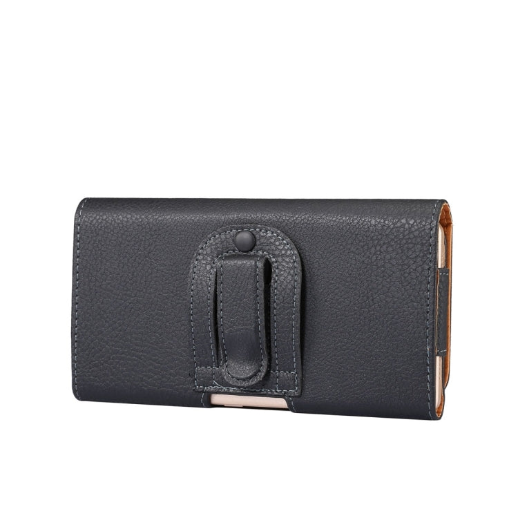 Étui universel à rabat vertical en cuir PU texturé Litchi pour Xiaomi et smartphones 6,4 pouces