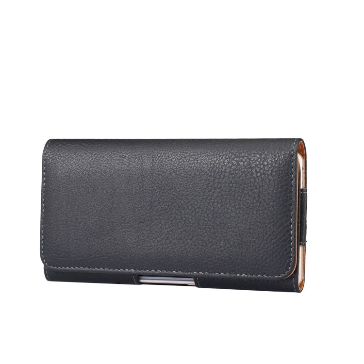 Étui universel à rabat vertical en cuir PU texturé Litchi pour Xiaomi et smartphones 6,4 pouces