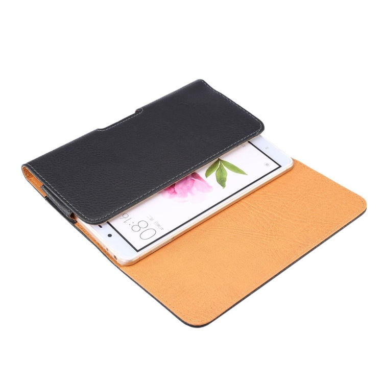 Étui universel à rabat vertical en cuir PU texturé Litchi pour Xiaomi et smartphones 6,4 pouces