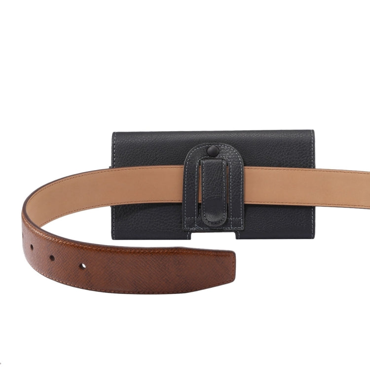 Étui universel à rabat vertical en cuir PU texturé Litchi pour Xiaomi et smartphones 6,4 pouces