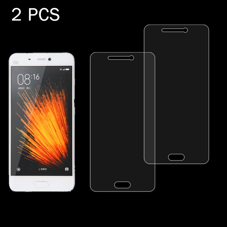 Lot de 2 films de protection d'écran en verre trempé antidéflagrant 2,5D pour Xiaomi Mi 5 (0,26 mm, dureté 9H)