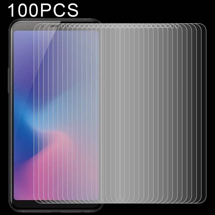 Lot de 100 films en verre trempé antidéflagrants 9H 2,5D de 0,26 mm pour Galaxy A6s (100 pièces)