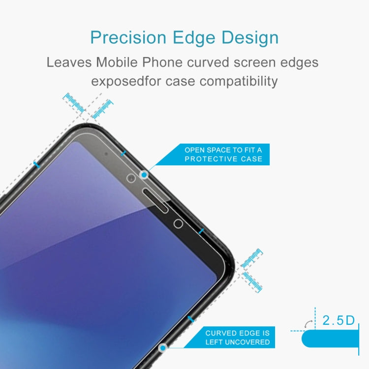 Lot de 100 films en verre trempé antidéflagrants 9H 2,5D de 0,26 mm pour Galaxy A6s (100 pièces)