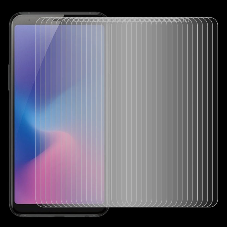 Lot de 100 films en verre trempé antidéflagrants 9H 2,5D de 0,26 mm pour Galaxy A6s (100 pièces)