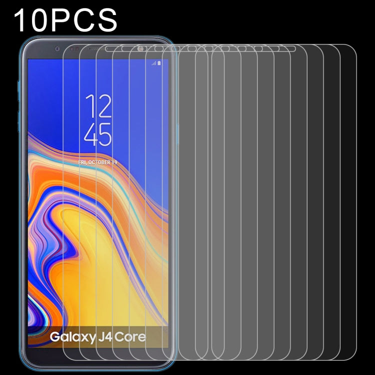 Lot de 10 films en verre trempé antidéflagrants 9H 2.5D (0,26 mm) pour Galaxy J4 Core (10 pièces)