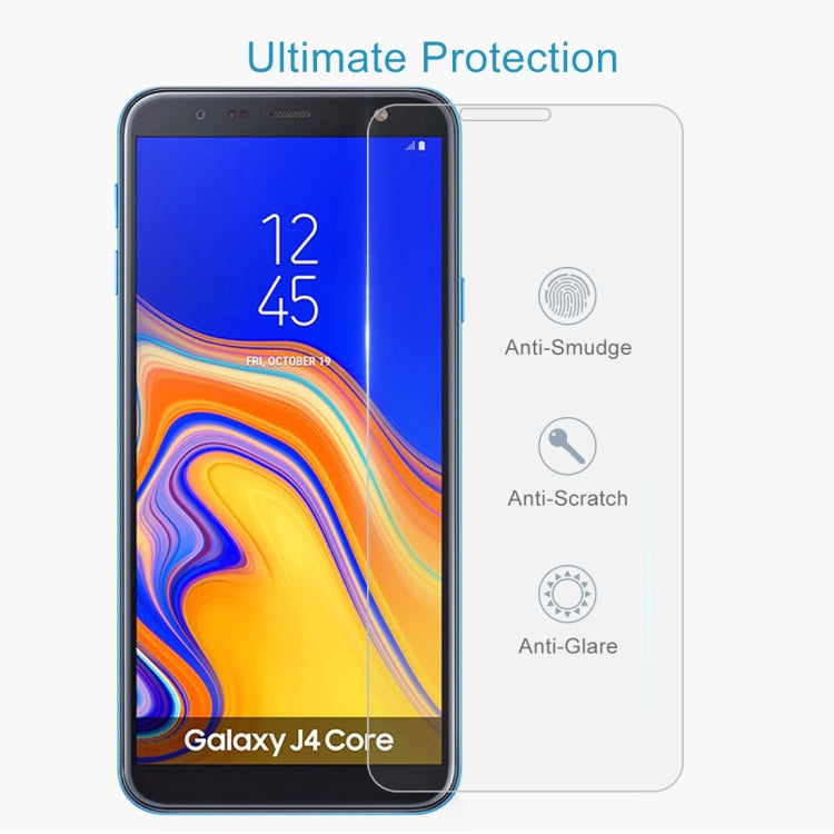 Lot de 10 films en verre trempé antidéflagrants 9H 2.5D (0,26 mm) pour Galaxy J4 Core (10 pièces)