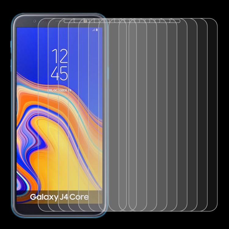 Lot de 10 films en verre trempé antidéflagrants 9H 2.5D (0,26 mm) pour Galaxy J4 Core (10 pièces)
