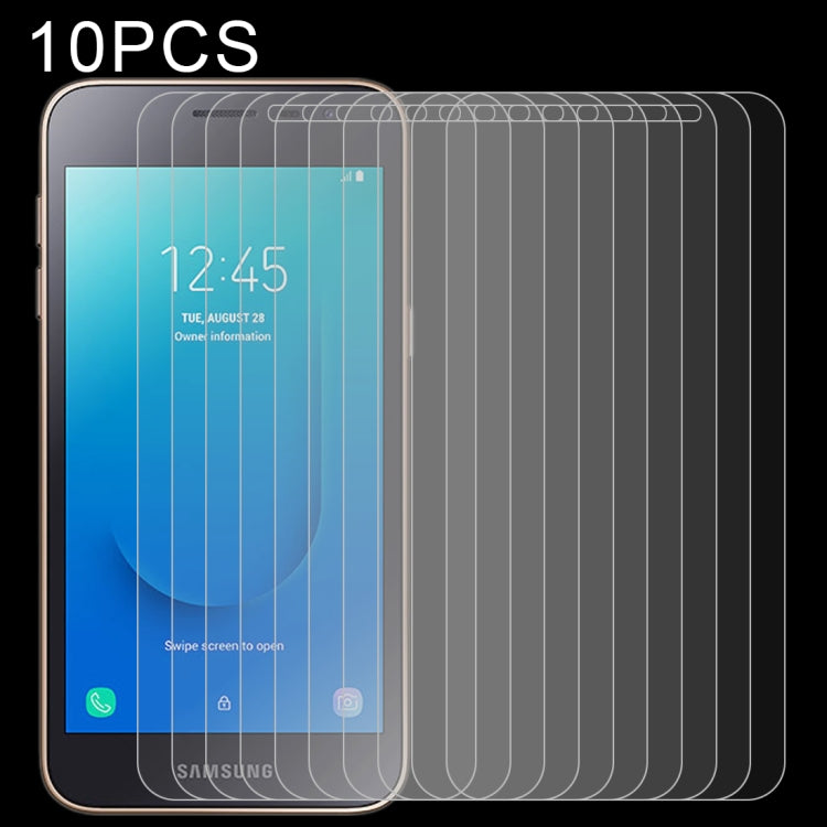 Lot de 10 films en verre trempé antidéflagrants 9H 2.5D (0,26 mm) pour Galaxy J2 Core (10 pièces)