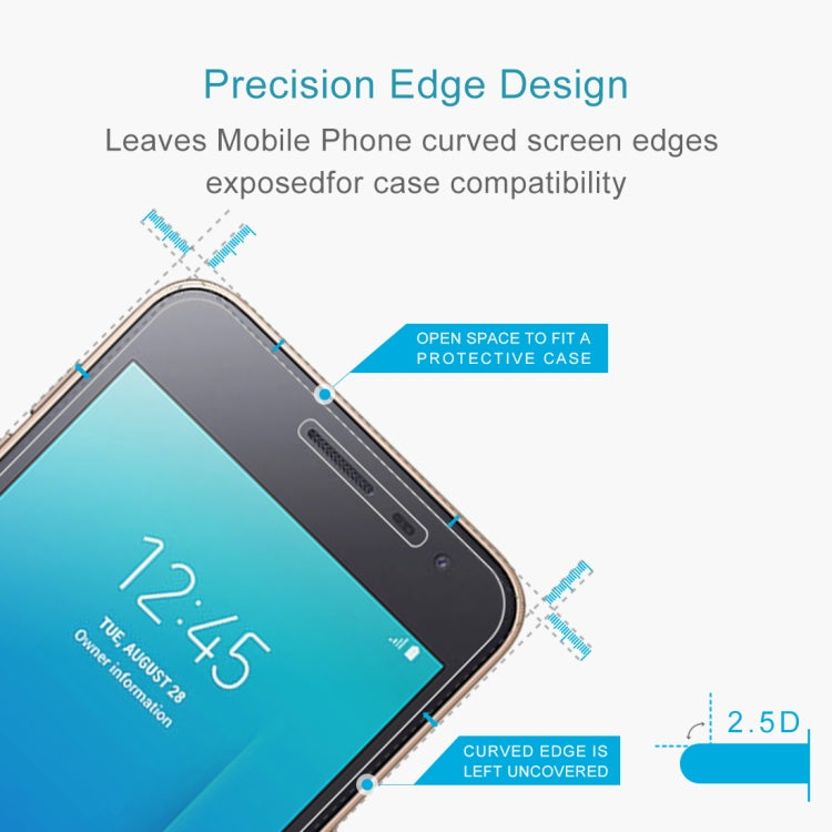Lot de 10 films en verre trempé antidéflagrants 9H 2.5D (0,26 mm) pour Galaxy J2 Core (10 pièces)
