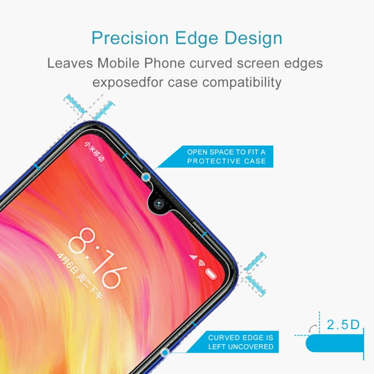 Lot de 10 films en verre trempé 9H 2.5D (0,26 mm) pour Xiaomi Redmi Note 7 (10 pièces)