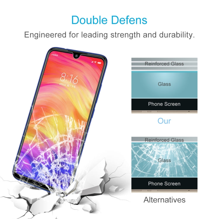 100 PCS 0.26mm 9H 2.5D Tempered Glass Film for Xiaomi Redmi Note 7
