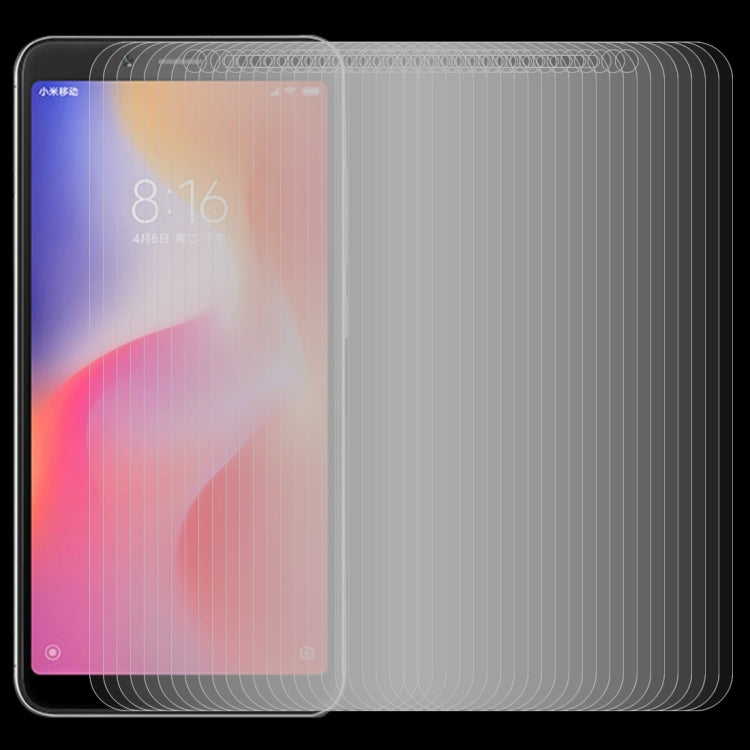 50 PCS 0.26mm 9H 2.5D Tempered Glass Film for Xiaomi Redmi 6A, No Retail Package