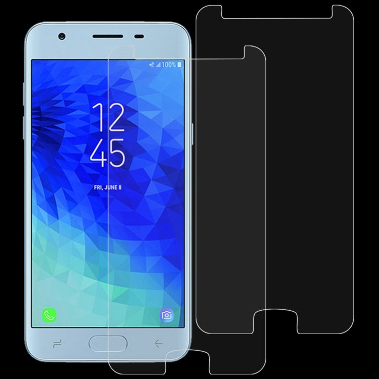 2PCS 9H 2.5D Tempered Glass Film for Galaxy J3 (2018), For Galaxy J3 (2018)