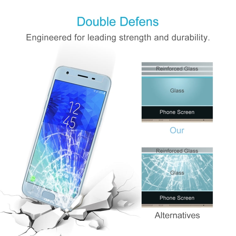 2PCS 9H 2.5D Tempered Glass Film for Galaxy J3 (2018), For Galaxy J3 (2018)