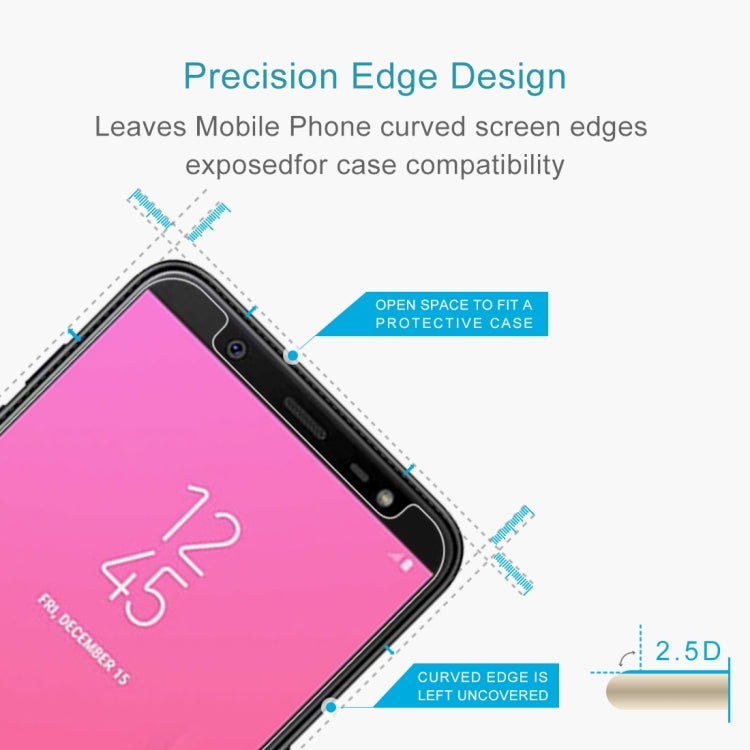 10PCS 9H 2.5D Tempered Glass Film for Galaxy J8 (2018), For Galaxy J8 (2018) 2.5D (10 PCS)