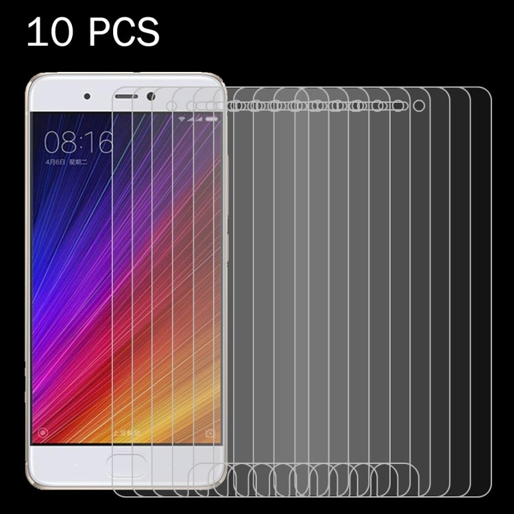 Lot de 10 films de protection d'écran en verre trempé antidéflagrant 2,5D pour Xiaomi 5s, dureté 9H, 0,26 mm (10 pièces)
