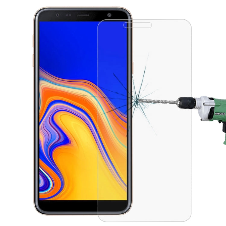Film en verre trempé 0,26 mm, dureté 9H, bords incurvés 2,5D, pour Galaxy J4+ / J6+