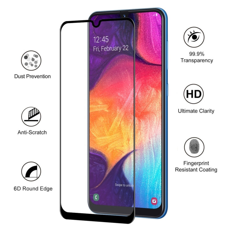 ENKAY Hat-Prince 0.26mm 9H 6D Curved Full Screen Tempered Glass Film for Galaxy A30 / A50, For Galaxy A30 / A50
