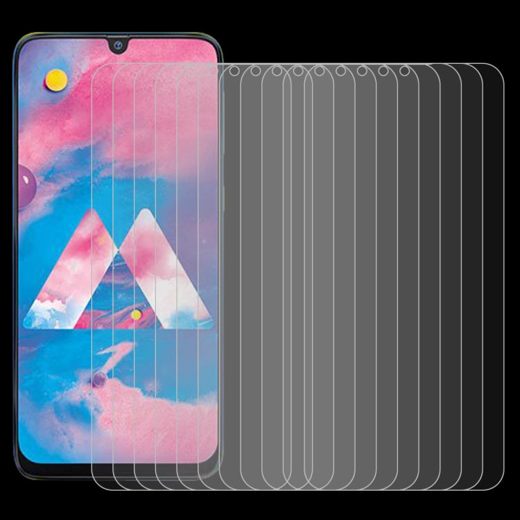 Lot de 10 films en verre trempé 9H 2,5D (0,26 mm) pour Galaxy M30