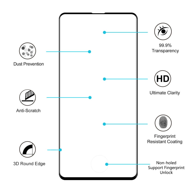 ENKAY Hat-Prince 0.26mm 9H 3D Curved Surface Full Screen Cover Hot Bending Tempered Color Film for Galaxy S10
