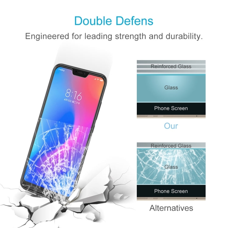Lot de 2 films en verre trempé 0,26 mm, dureté 9H, bords incurvés 2,5D, pour Xiaomi Redmi Note 6 Pro